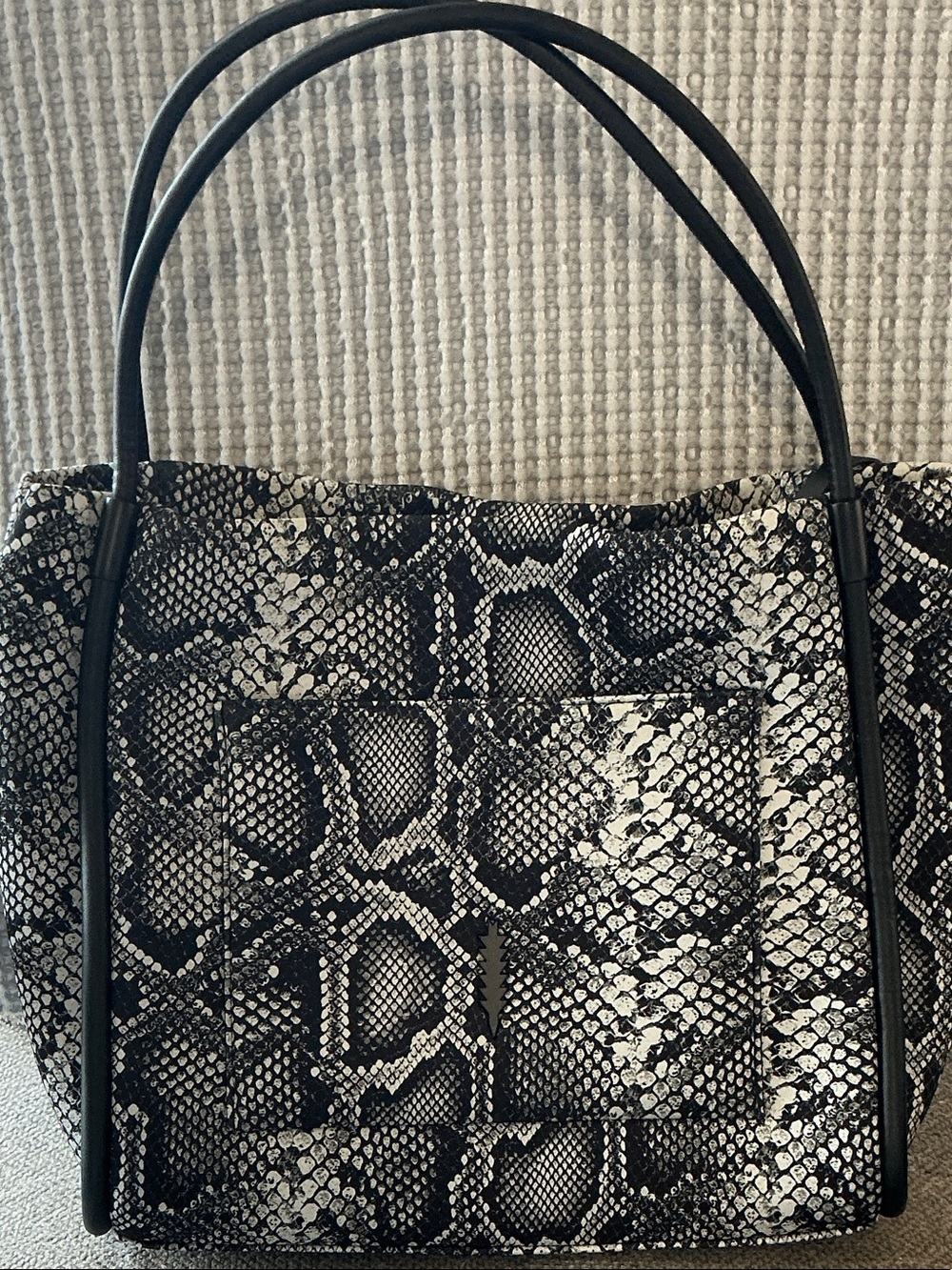 THACKER Tery Neoprene Tote in the Python pattern